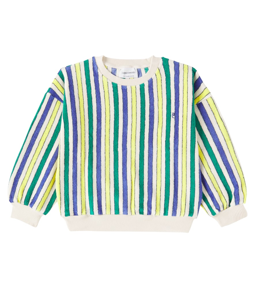 Bobo Choses Striped Cotton Terry Sweatshirt In Multicoloured