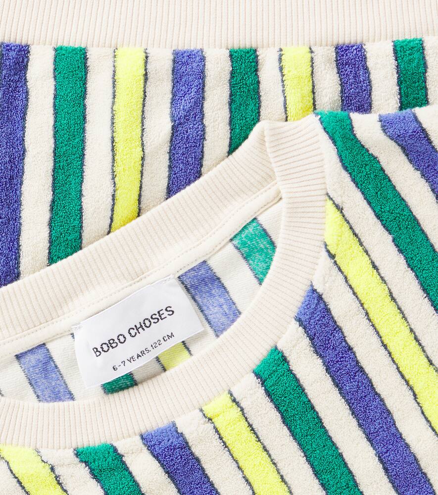 Bobo Choses Striped Cotton Terry Sweatshirt In Multicoloured