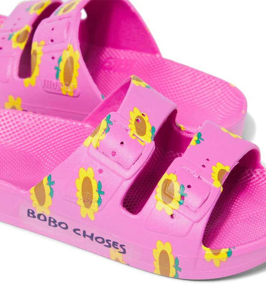 Bobo Choses Floral Sandals In Pink