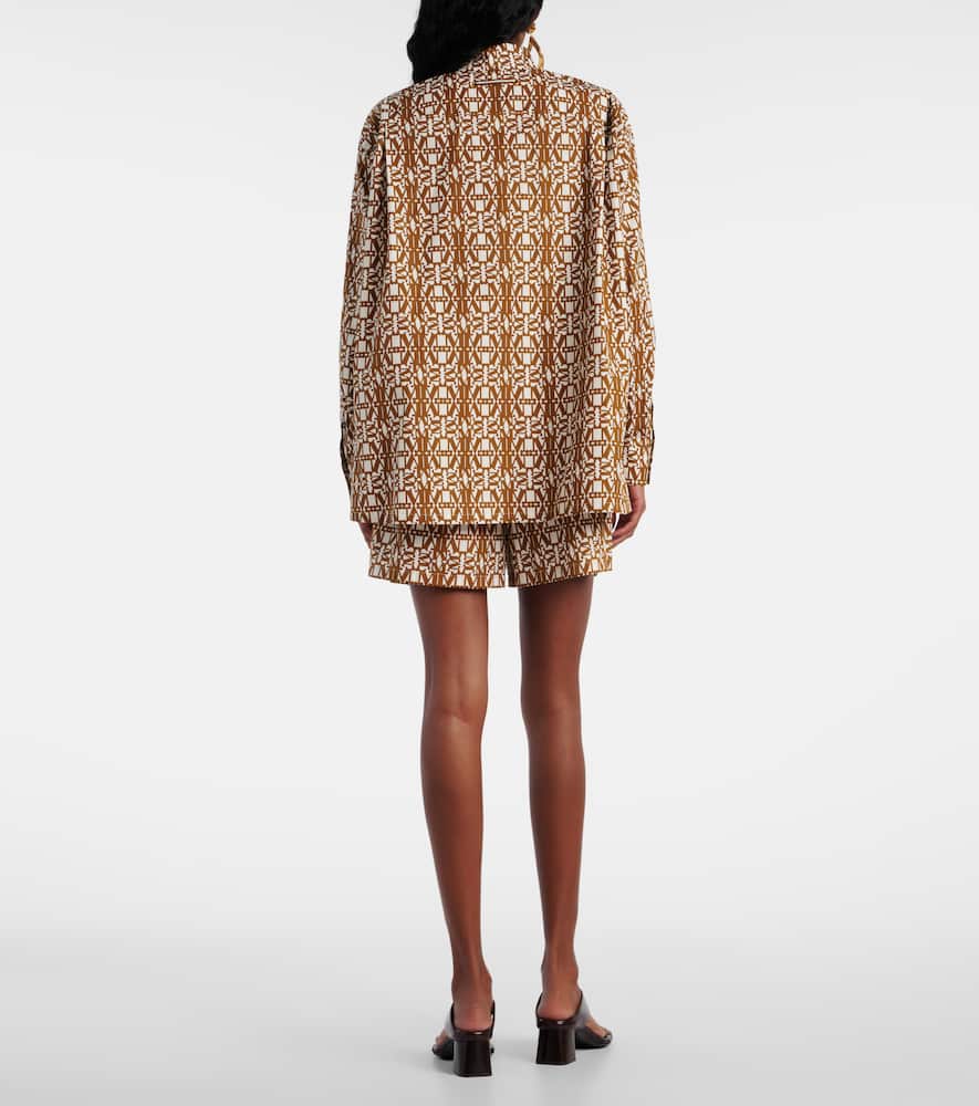 Max Mara Gallura Printed Cotton Shirt In Orange