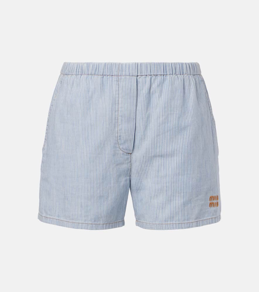 Logo striped cotton shorts