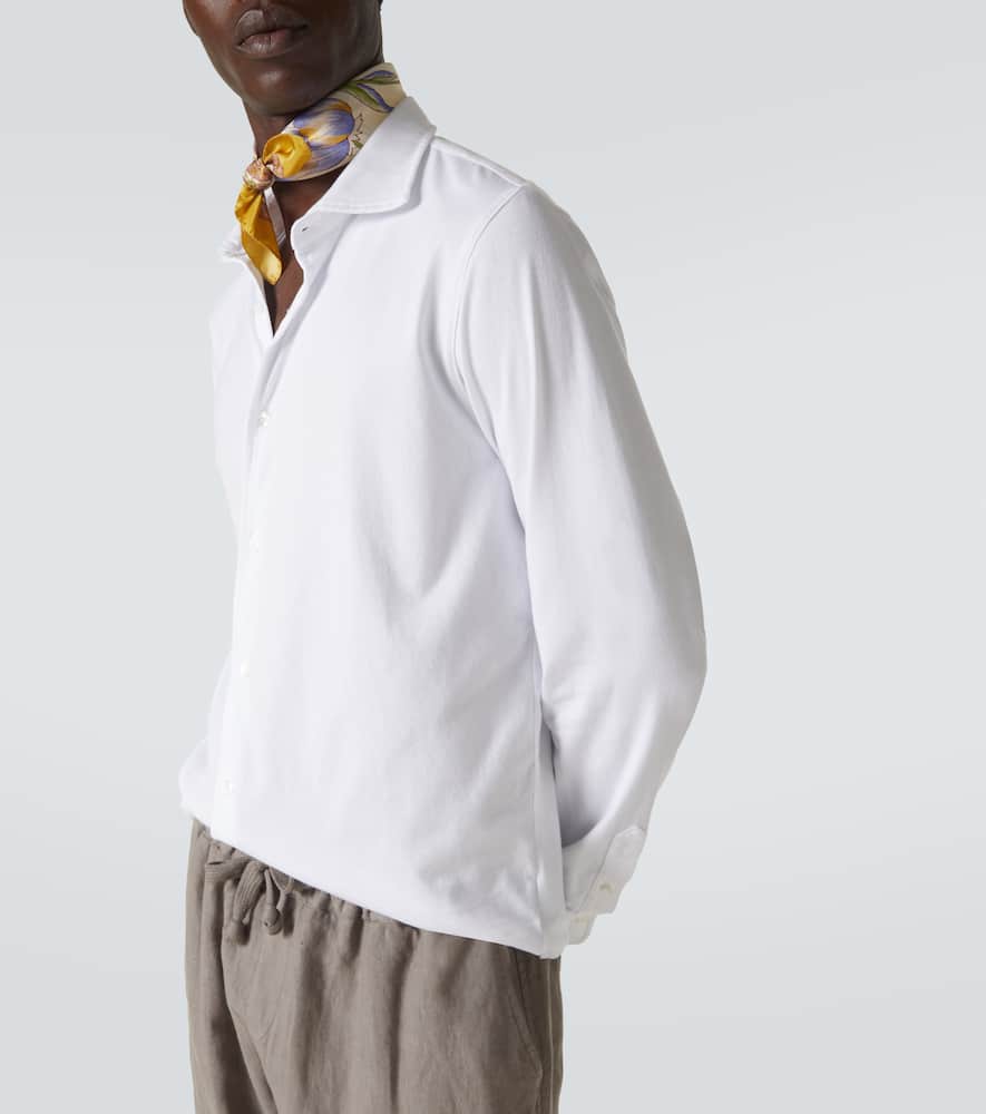 Fedeli Long-sleeved Cotton Shirt With Tailored Fit In White