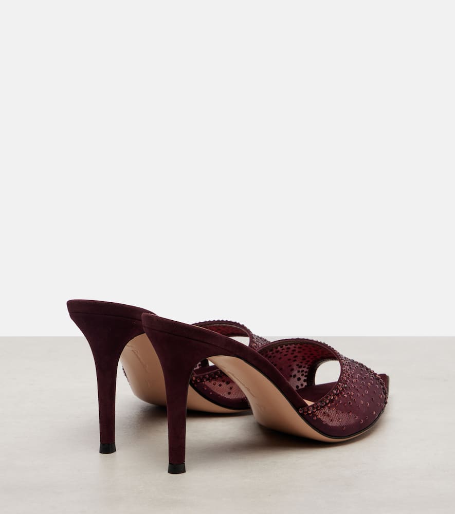 Gianvito Rossi Rania 85 Crystal-embellished Mules