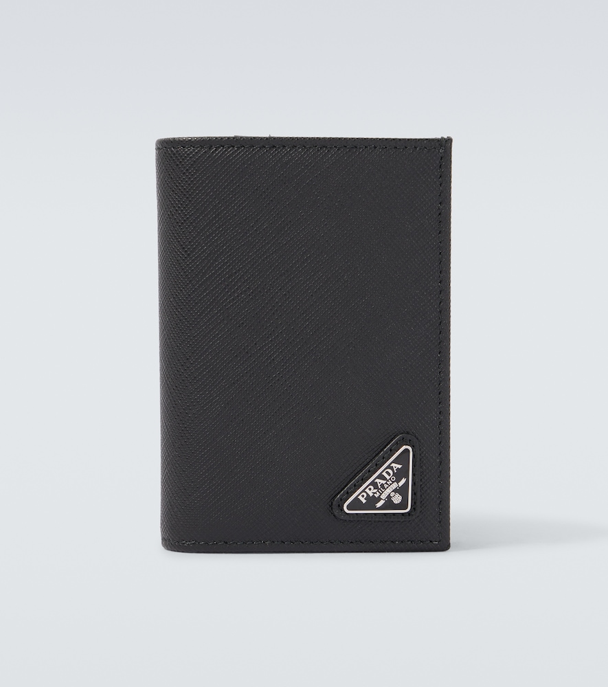 Prada Logo Saffiano leather card case