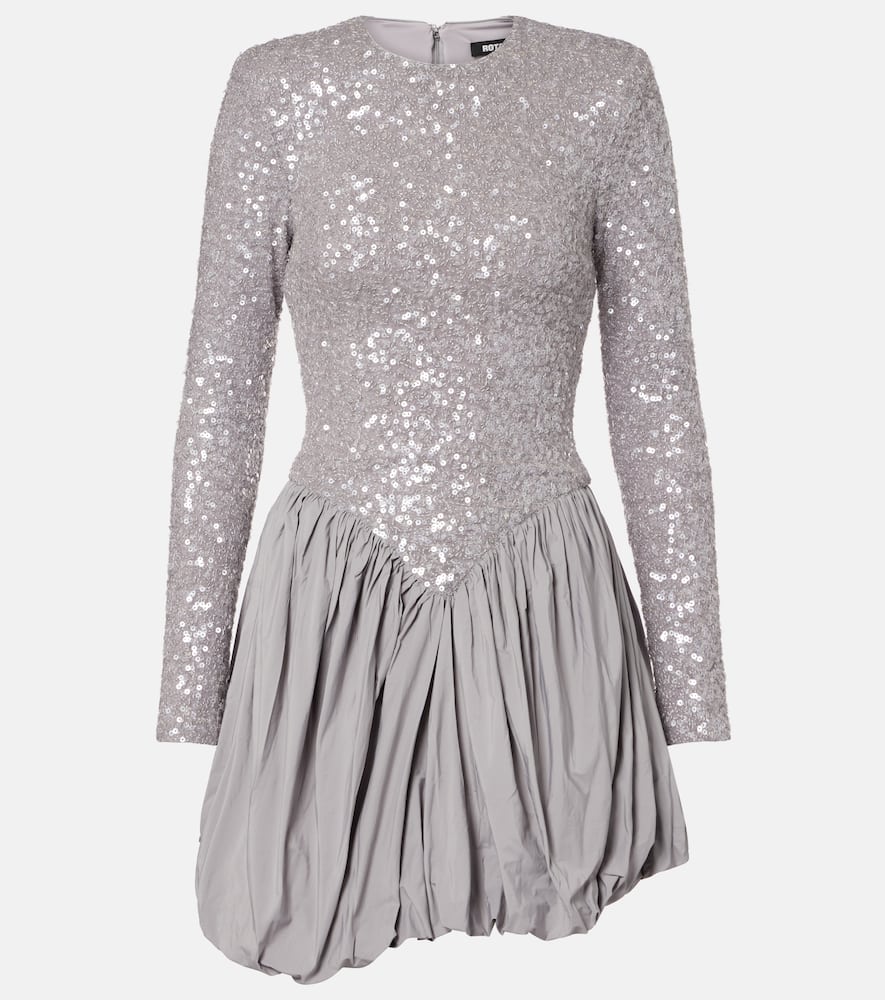 Sequined asymmetric minidress