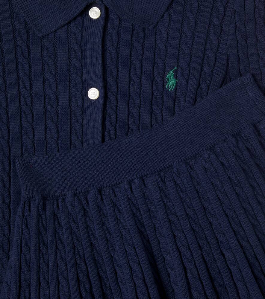 Polo Ralph Lauren Cable-knit Cotton Cardigan And Skirt Set In Blue