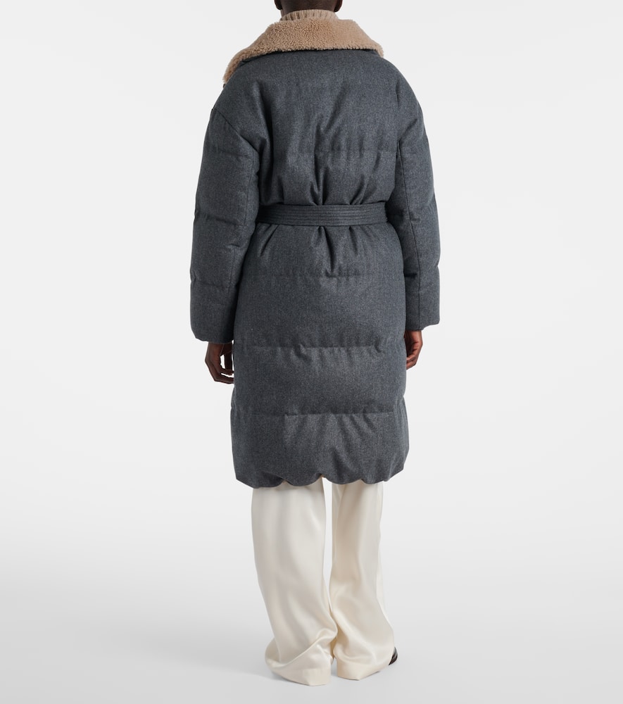 Brunello Cucinelli Virgin Wool Down Jacket In Gray