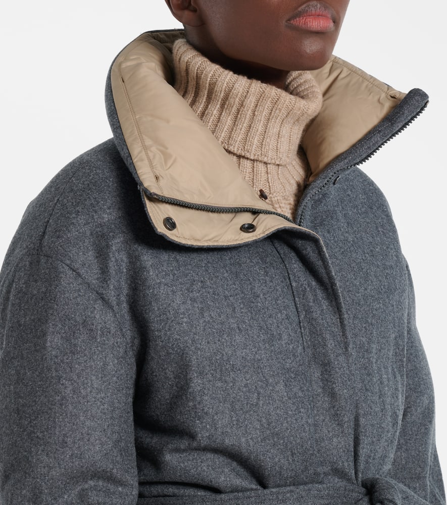 Brunello Cucinelli Virgin Wool Down Jacket In Gray