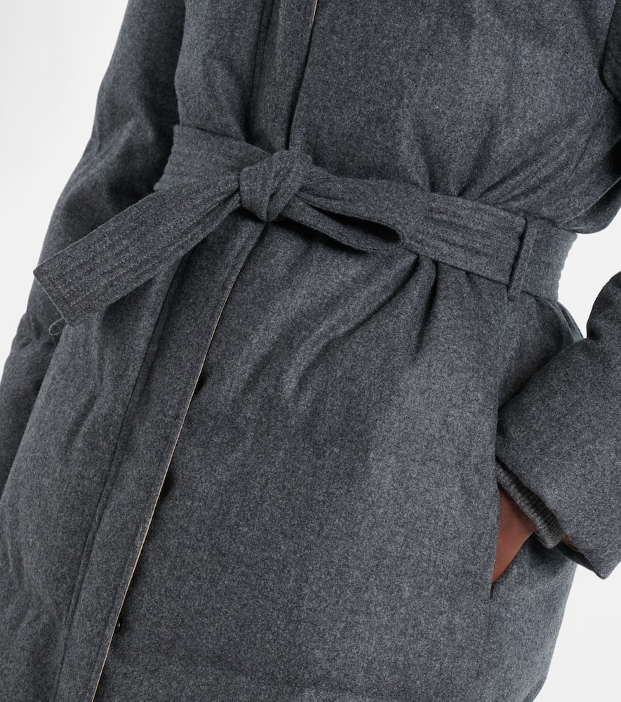Brunello Cucinelli Virgin Wool Down Jacket In Gray