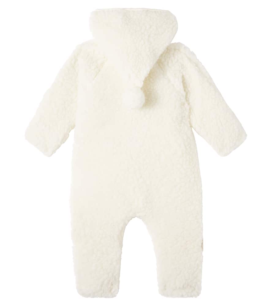 Binibamba Baby Hooded Wool Teddy Onesie In White