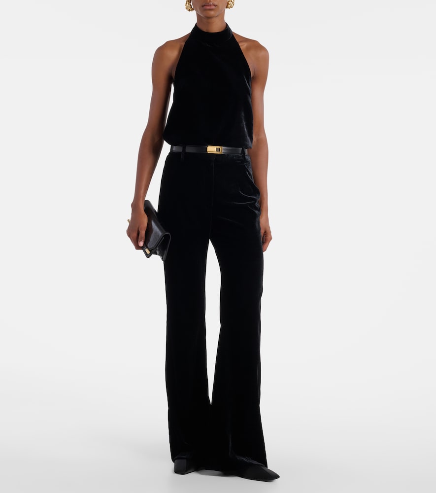Nili Lotan Peneloppe halterneck velvet top