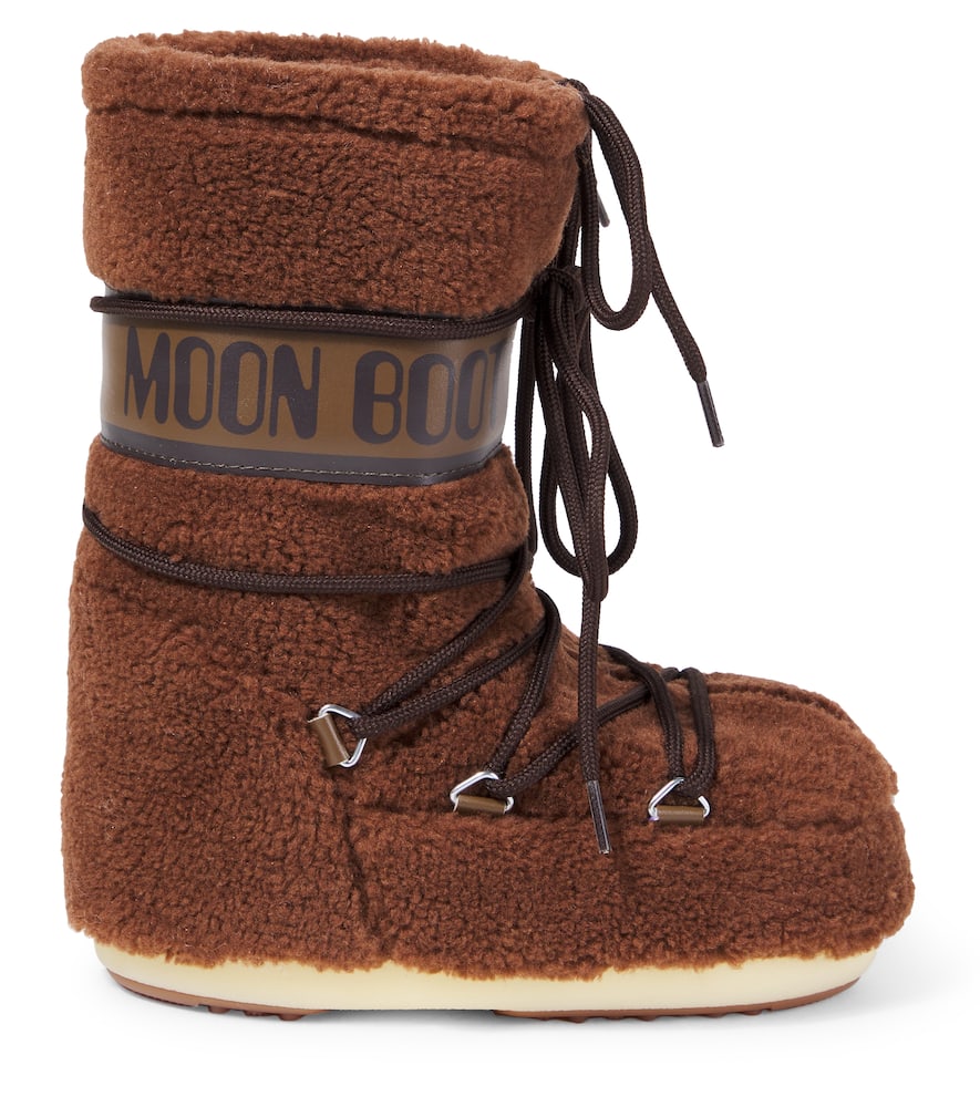 Moon Boot Icon Fleece Snow Boots In Brown