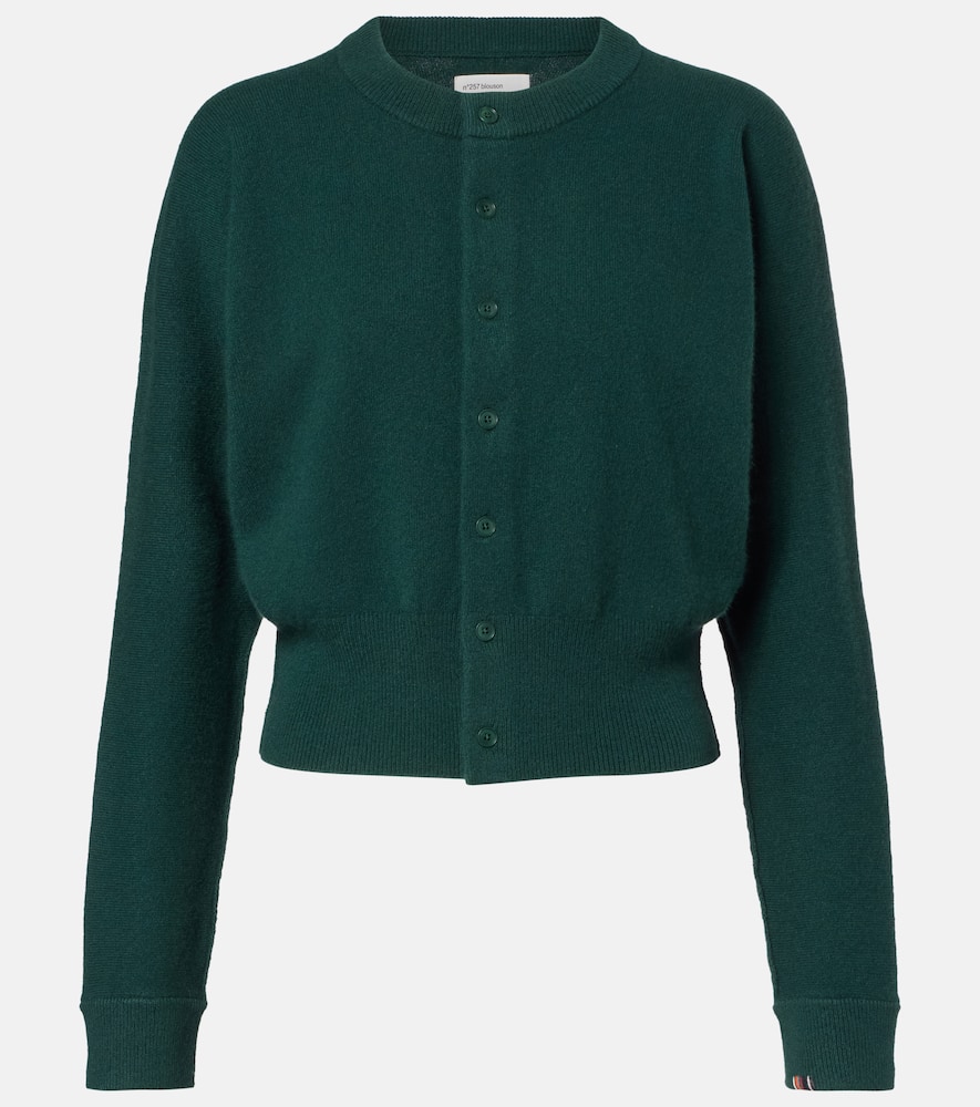 Extreme Cashmere Blouson Cashmere-blend Cardigan In Green