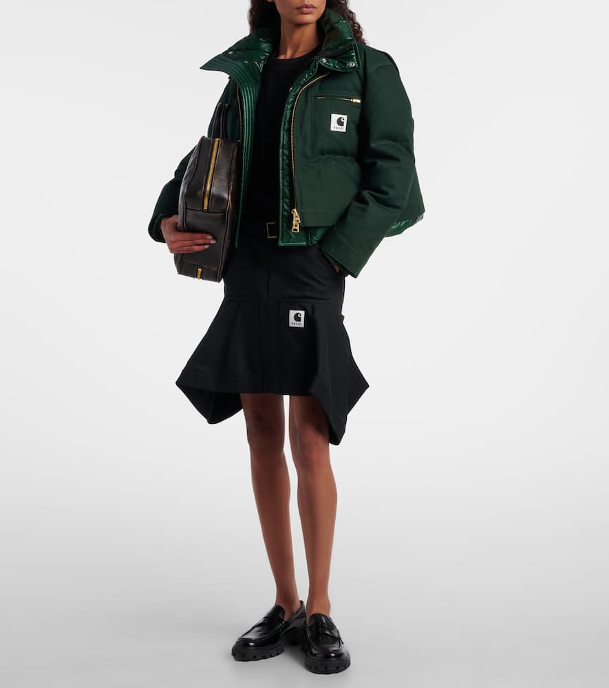 Sacai X Carhartt Cotton Canvas Miniskirt In Black
