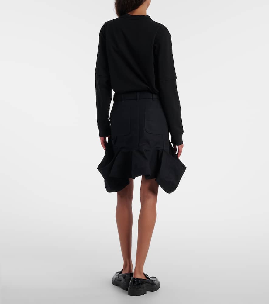 Sacai X Carhartt Cotton Canvas Miniskirt In Black