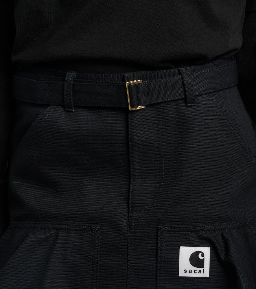 Sacai X Carhartt Cotton Canvas Miniskirt In Black