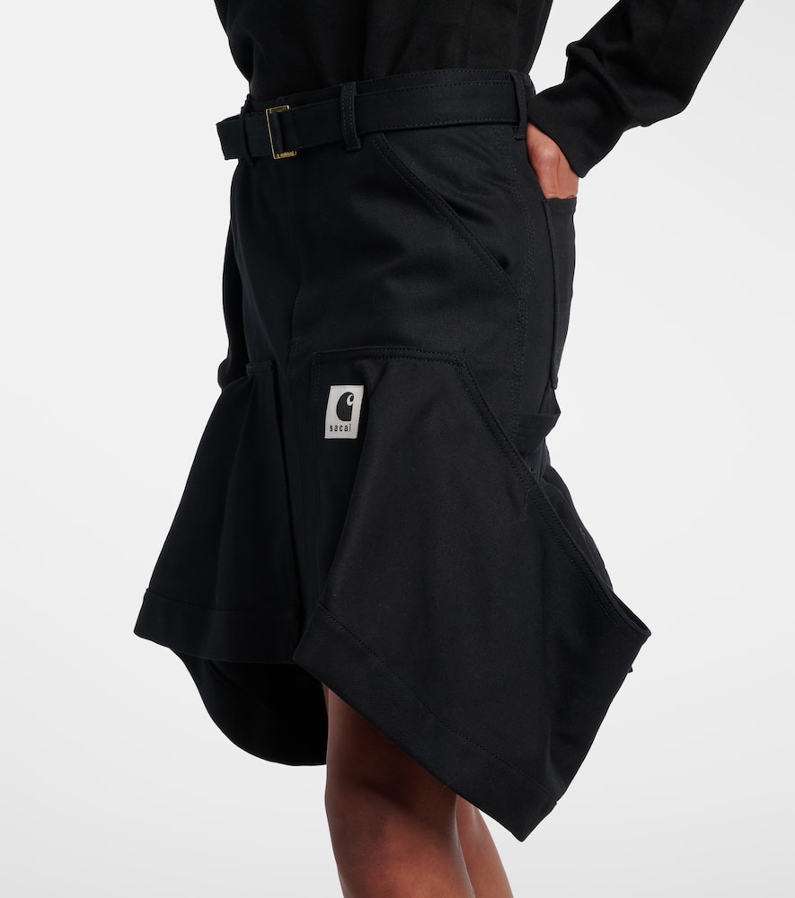 Sacai X Carhartt Cotton Canvas Miniskirt In Black