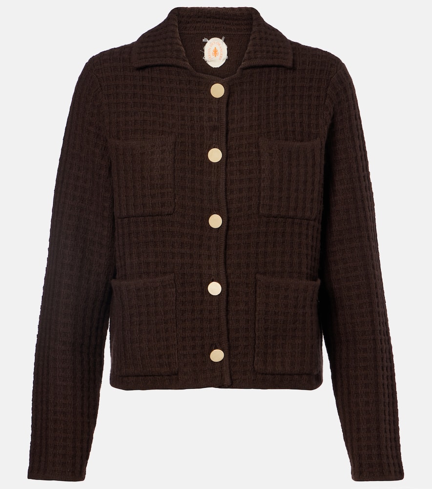 Jardin Des Orangers Waffle-knit Wool And Cashmere Cardigan In Brown