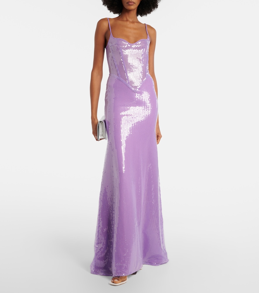  David Koma David Koma Sequined Corset Gown 