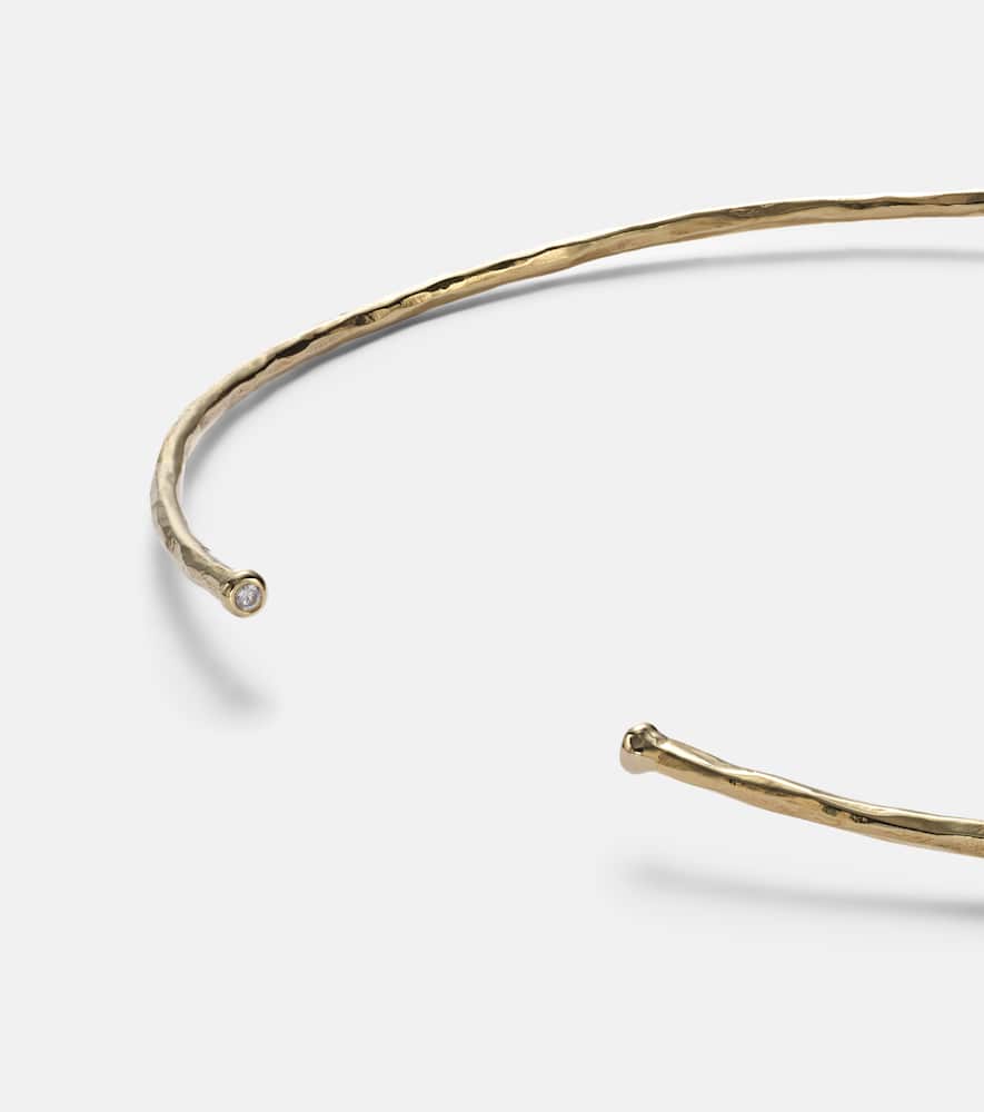 Octavia Elizabeth Olivia 18kt Gold Pendant Choker With Diamonds And Tanzanite In Gold