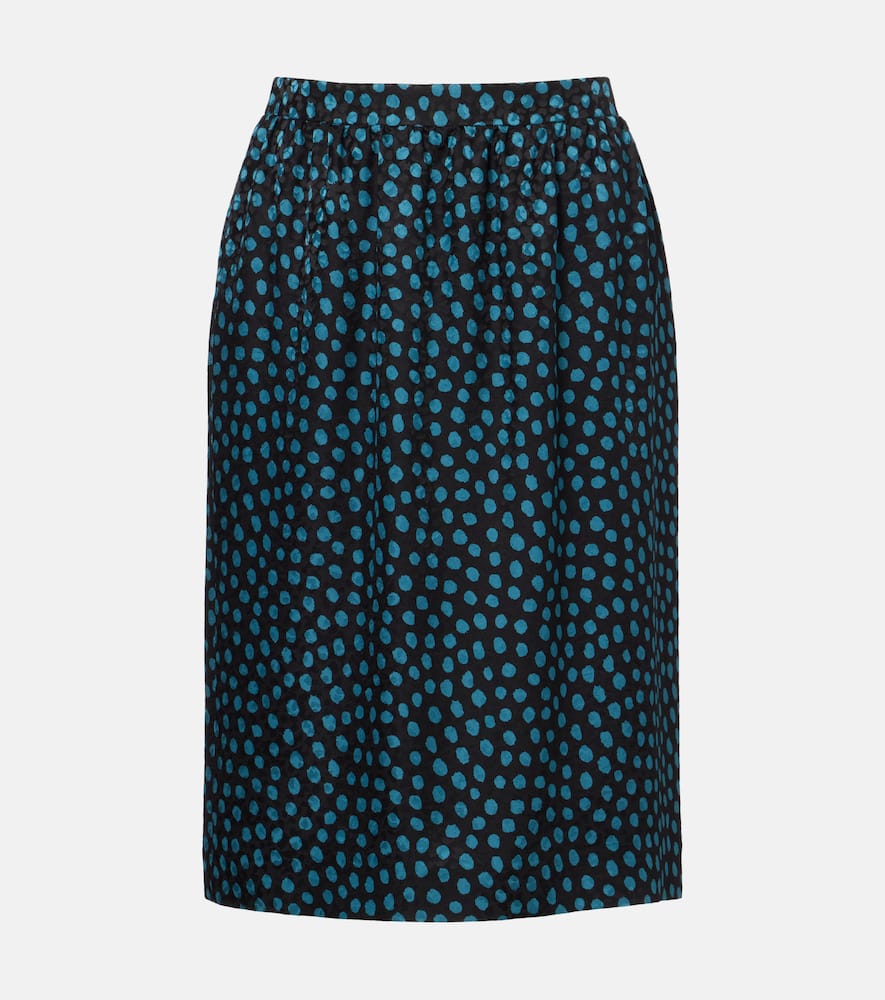 Chloé Polka-dot Silk Jacquard Midi Skirt In Black