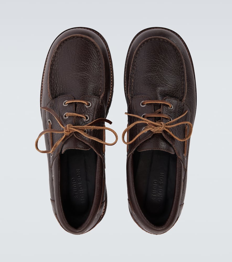 Studio Nicholson Guston Leafer Loafers In Brown