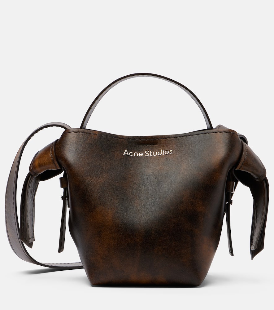 Acne Studios Musubi Mini Leather Shoulder Bag In Brown