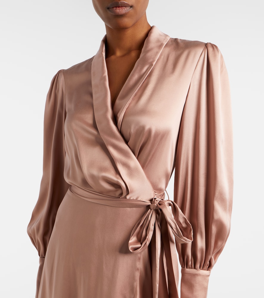  Zimmermann Zimmermann Ruffled Silk Satin Wrap Dress 