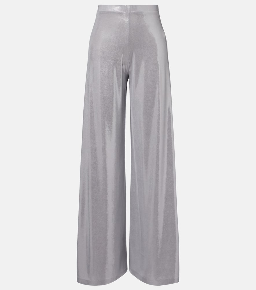 Pantaloni a gamba larga con effetto metallizzato