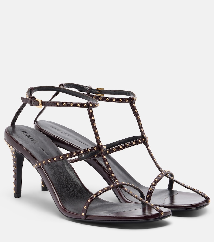 Cage studded leather sandals