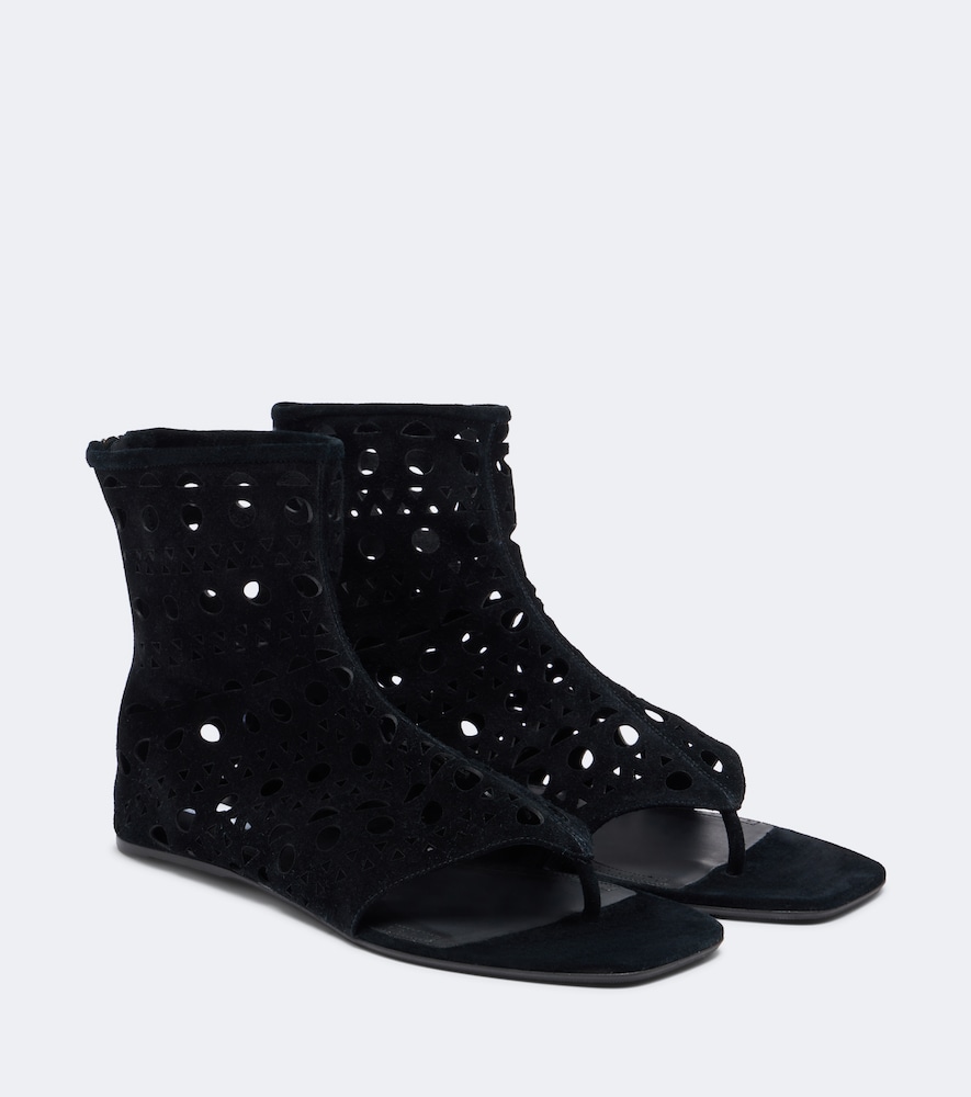 Alaia Women's Black Neo Vienne Suede Thong Sandals UK Size 9 - Mytheresa