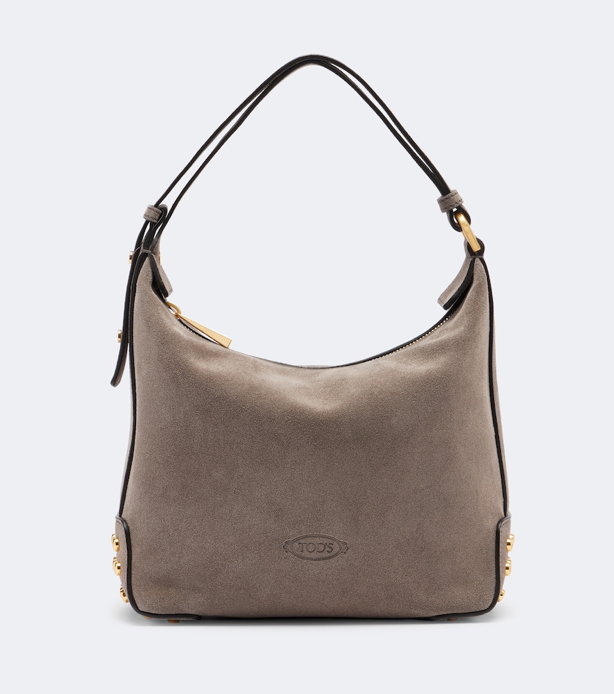 Henkeltasche Metal Dots Mini aus Veloursleder