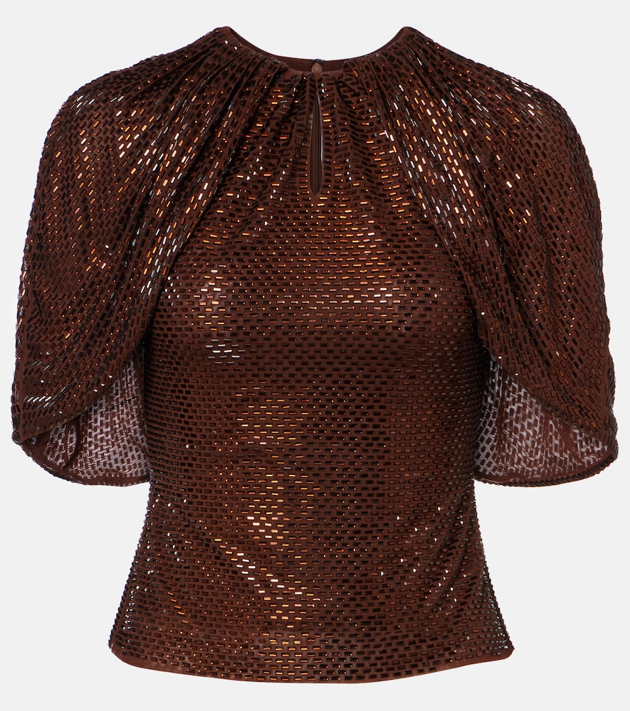 Verziertes Top aus Mesh