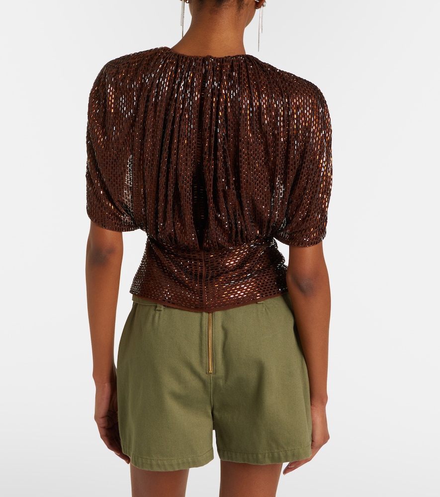 Embellished Mesh Top