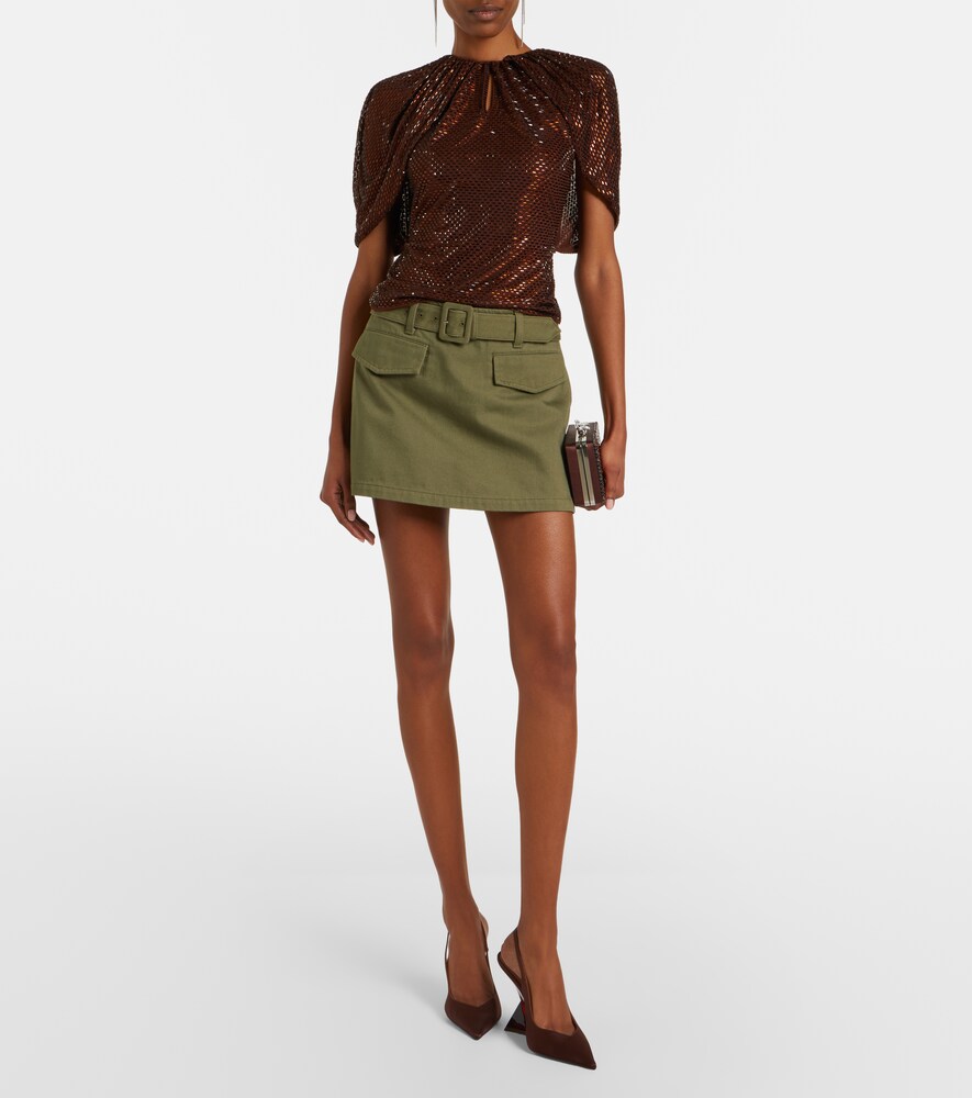  Self-portrait Self-portrait Embellished Mesh Top 