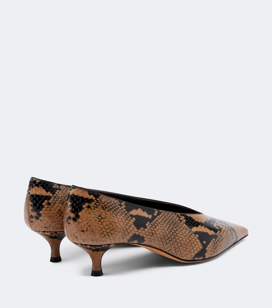 Le Monde Béryl Babouche Snake-Effect Pumps
