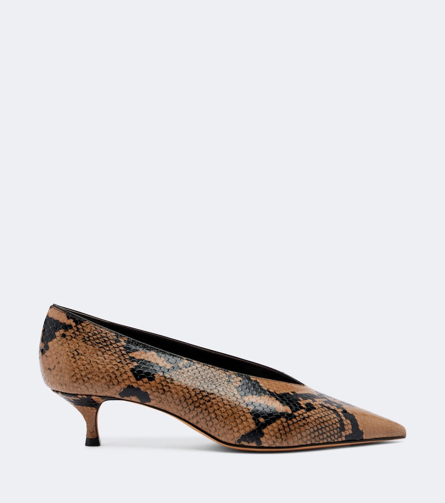 Le Monde Béryl Babouche Snake-Effect Pumps