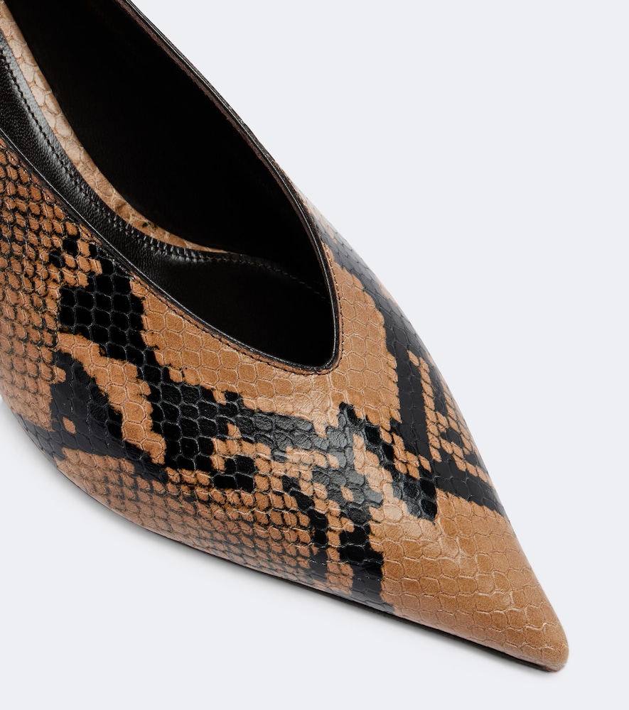 Le Monde Béryl Babouche Snake-Effect Pumps