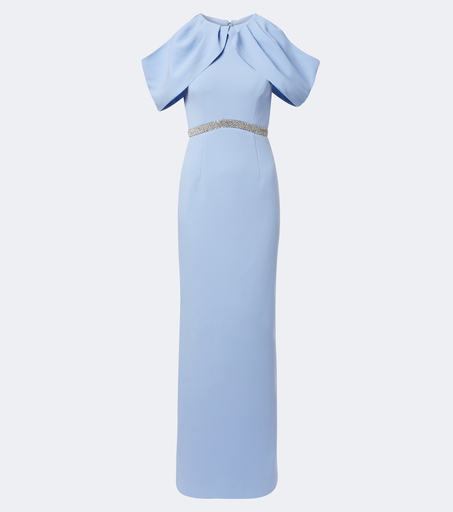 Rebecca Vallance Women's Blue Aylin Embellished Crepe Gown UK Size 8 - Mytheresa