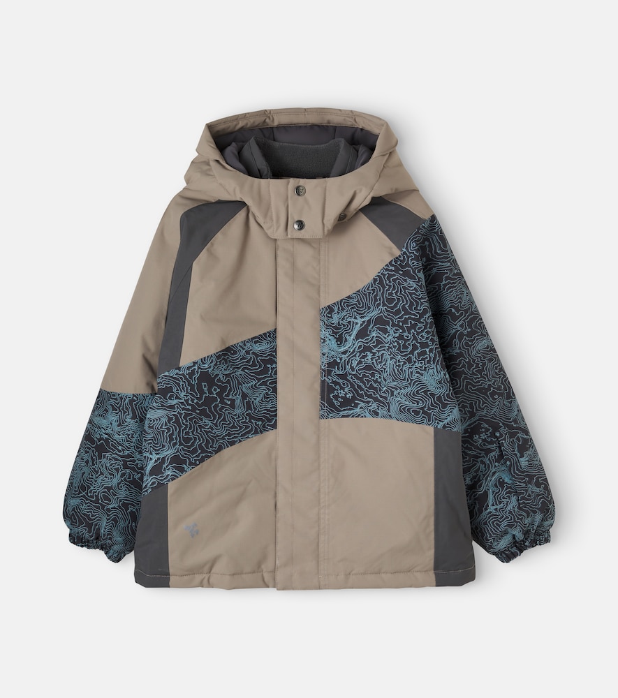 Wheat Sneen Hooded Printed Ski Jacket In Beige