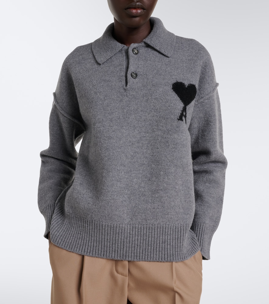 Ami De Coeur Wool Polo Sweater