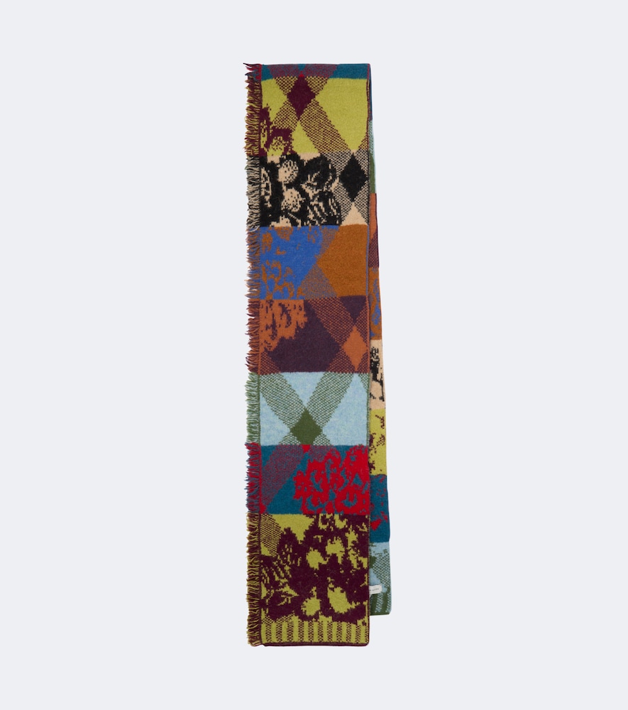 Jacquard-Schal aus einem Wollgemisch