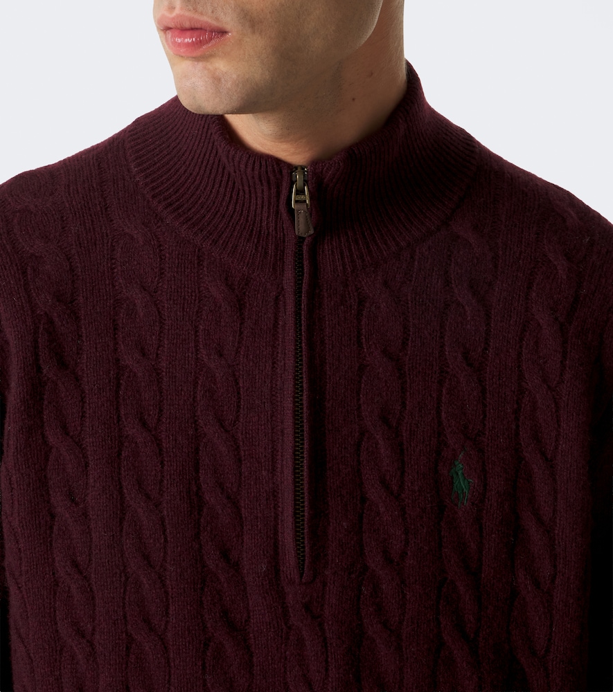 Polo Ralph Lauren Cable-Knit Wool And Cashmere Half-Zip Sweater
