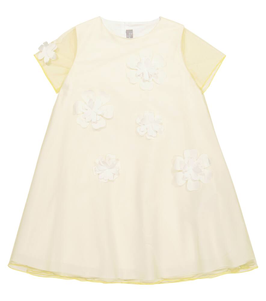 Il Gufo Floral-appliqué dress