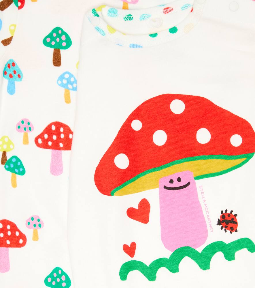 Stella Mccartney Baby Set Of 2 Printed Cotton Onesies In White/multicolor