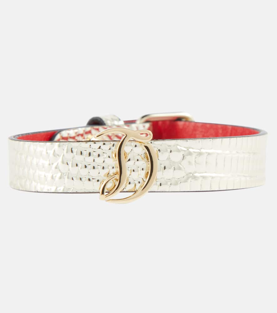 Loubilink lizard-effect leather bracelet