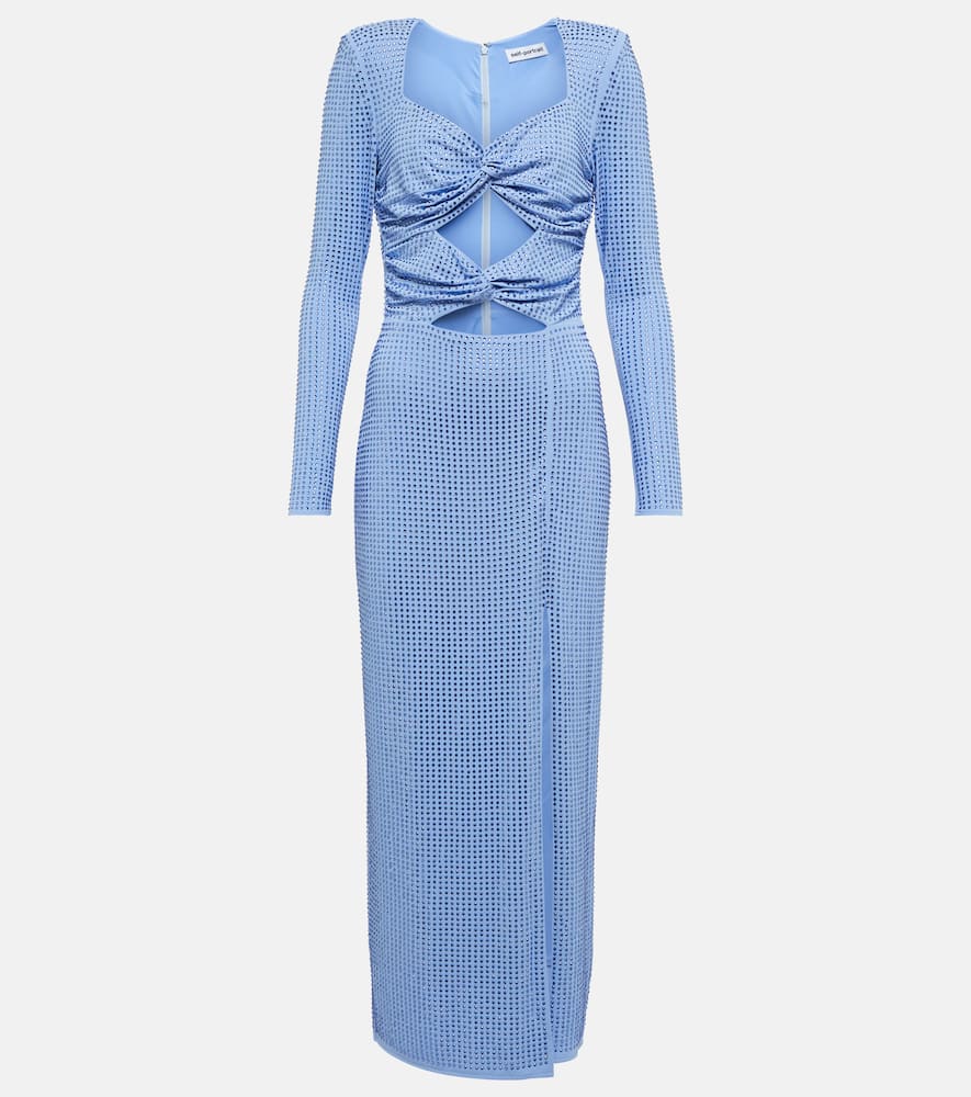 Self-Portrait Embellished cutout jersey midi dress