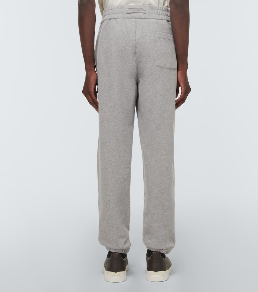 Shop Zegna Logo Cotton Sweatpants In Grey Melange