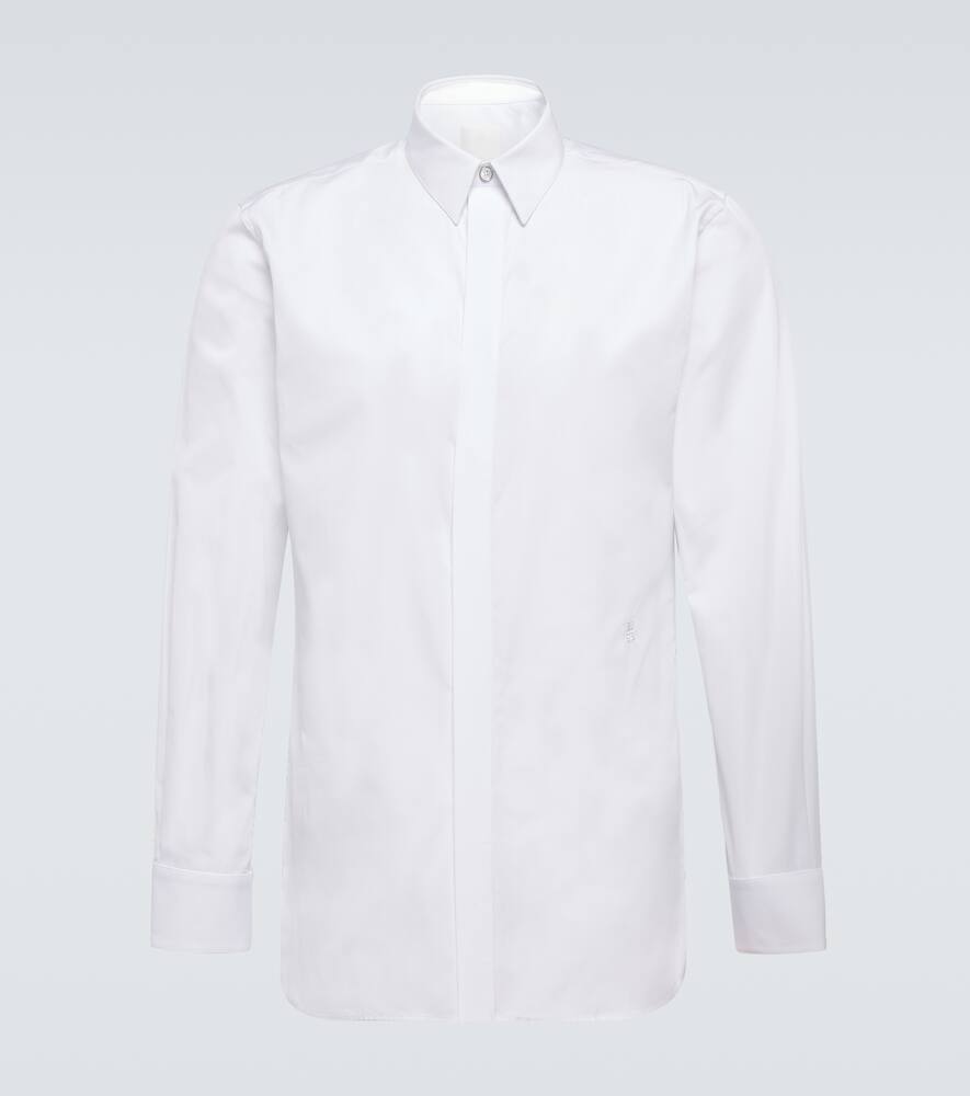 Shop Givenchy 4g Cotton Poplin Shirt In White