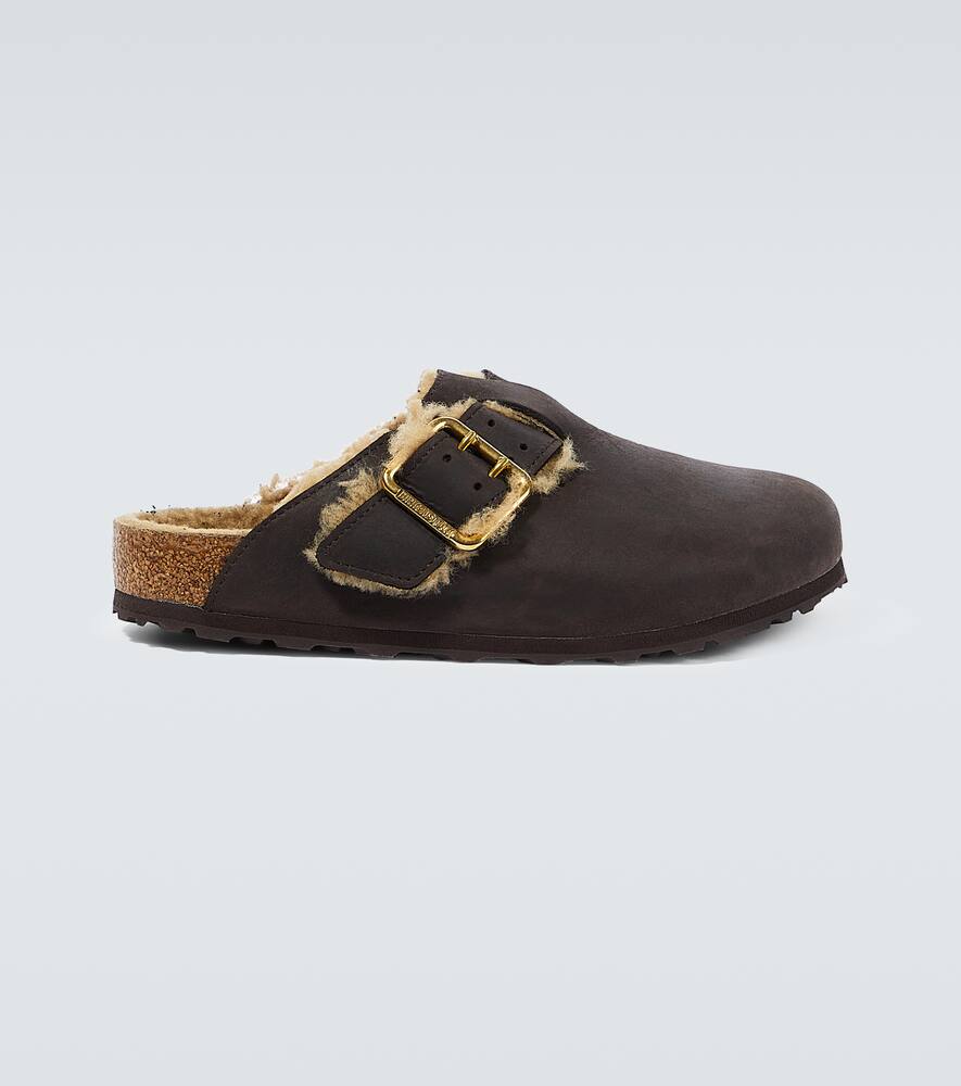 Birkenstock Boston nubuck and shearling clogs